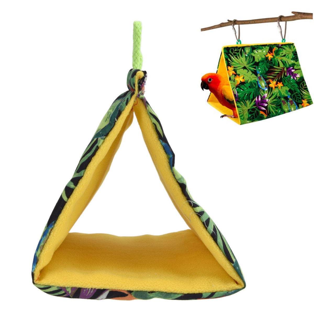 Pet Bird Nest Hammock Triangle Shade Bird Nest Hanging Parrot Hut Tent Bird Cage Toys