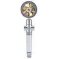 Turbocharged Fan Shower Head Handheld Propeller Driven 360° Rotation G1/2 Thread Detachable for Water SavingGold