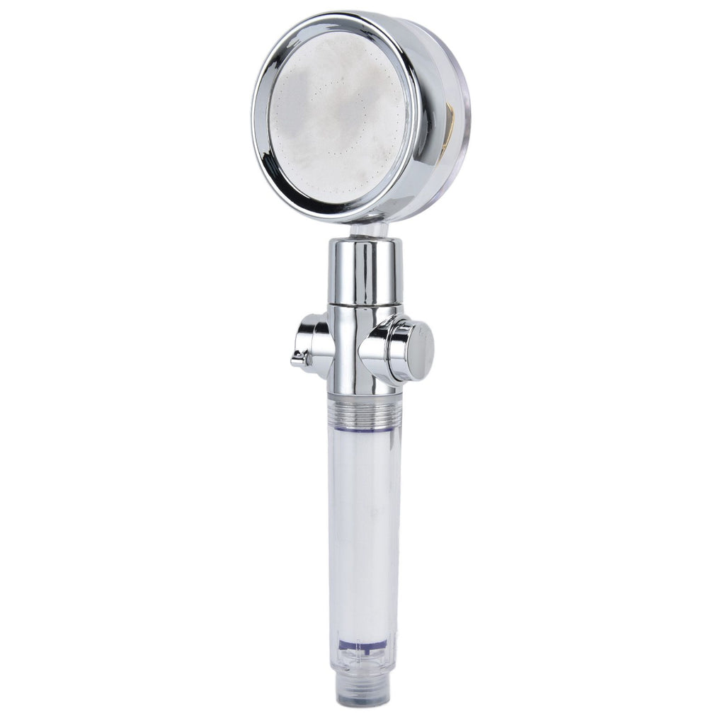 Turbocharged Fan Shower Head Handheld Propeller Driven 360° Rotation G1/2 Thread Detachable for Water SavingGold