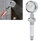 Turbocharged Fan Shower Head Handheld Propeller Driven 360° Rotation G1/2 Thread Detachable for Water SavingGold