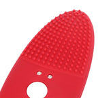 Ultrasonic Scrubber 3 Levels USB Charging High Frequency Vibration Dual Waving Ultrasonic Vegetable Washing Machine Red