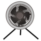 Camping Light Fan 3 Level Wind Adjustment USB Charging 3.7V 2A Hanging Camping Lights Tent Fan with Bracket for Outdoor Gray