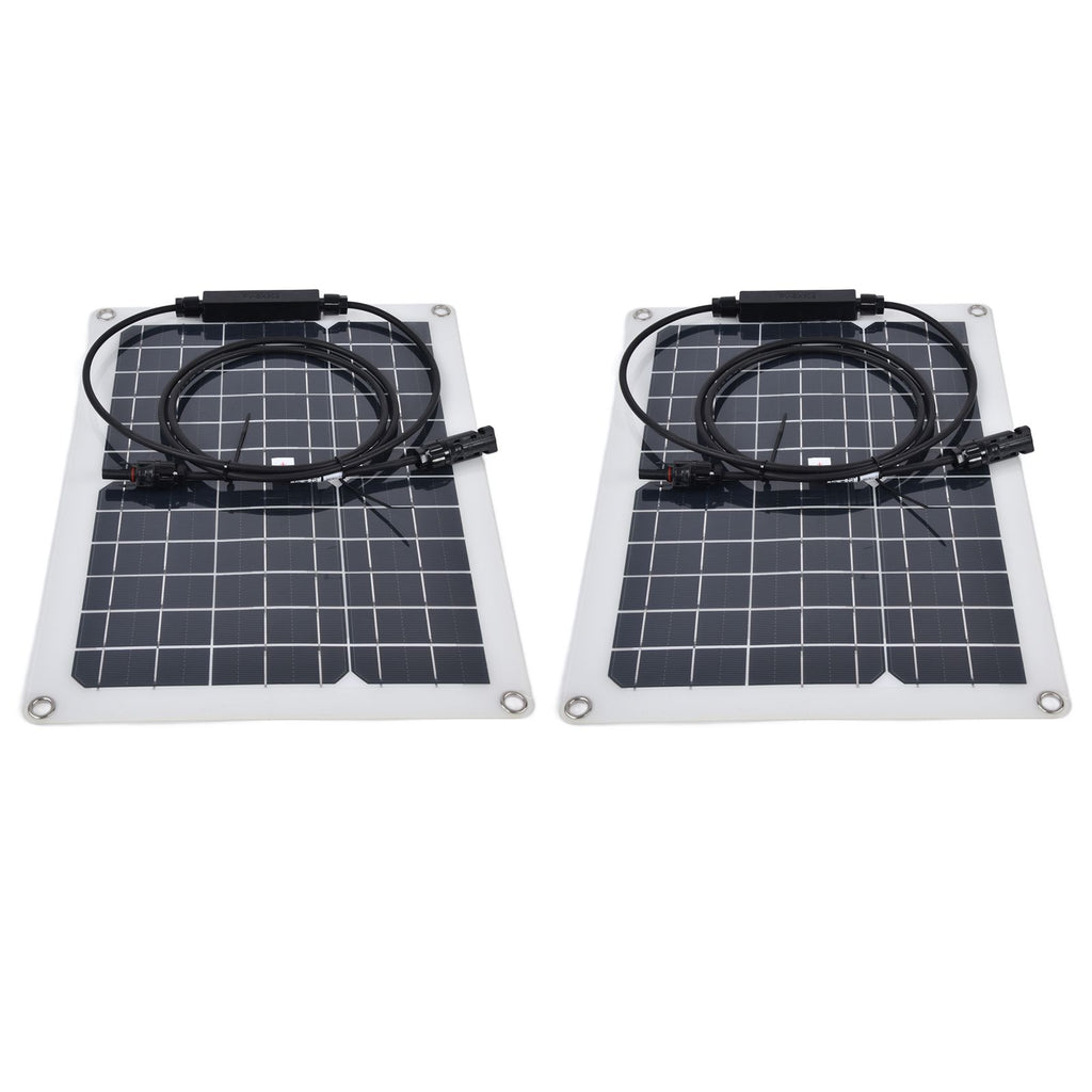 2 Pcs Solar Panels Kit 15W Portable Monocrystalline Solar Panel Charger for Outdoor Boat Caravan RV Charging
