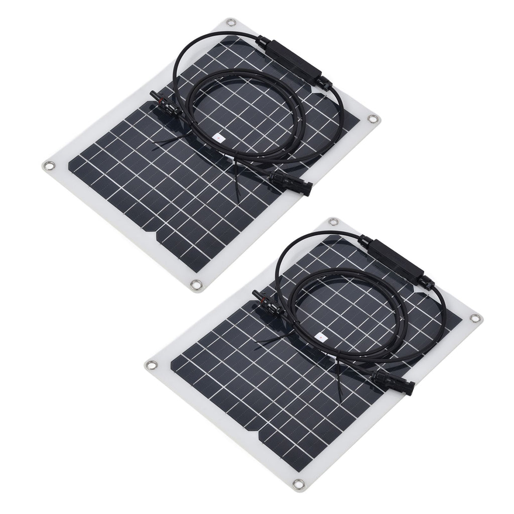 2 Pcs Solar Panels Kit 15W Portable Monocrystalline Solar Panel Charger for Outdoor Boat Caravan RV Charging