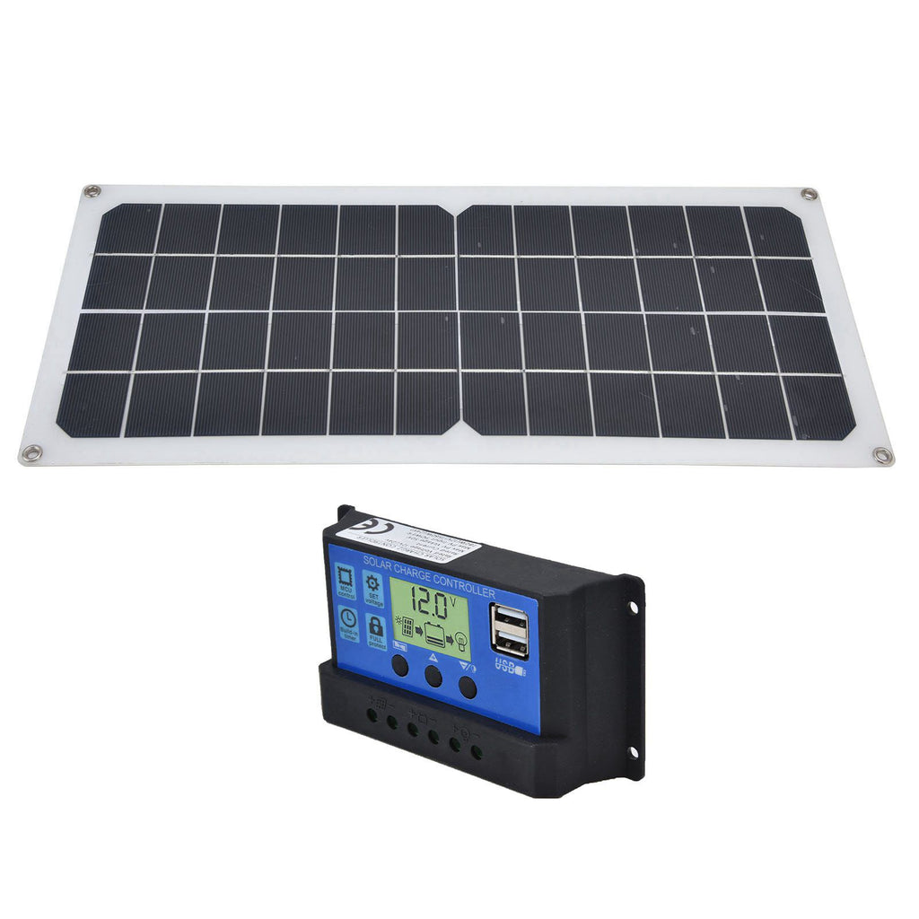 10W Solar Panel Set with 10A Controller Exhaust Fan for Car Yacht RV Boat Moblie Phone Battery