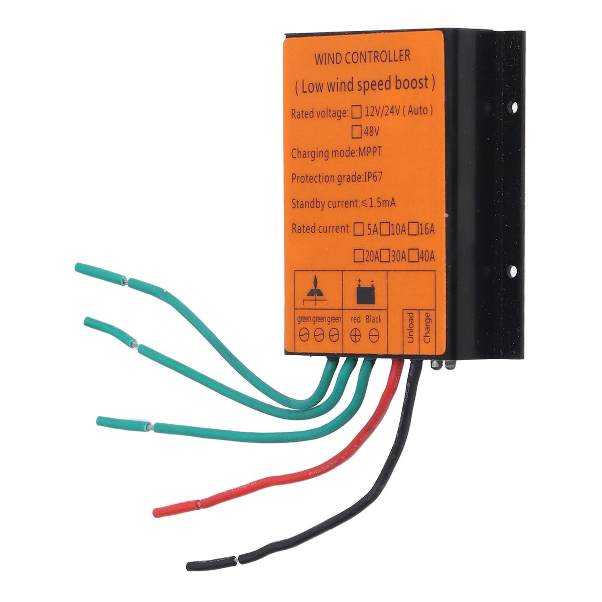 Wind Charge Controller 48V 600W MPPT Low Voltage Charging IP67 Protection Step Up Wind Energy Controllers 10A