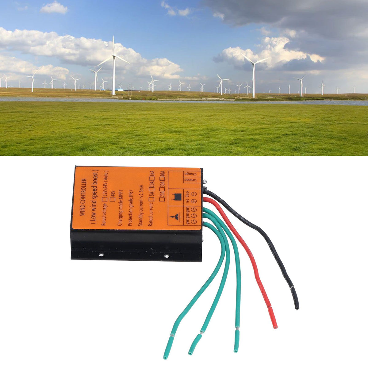 Wind Charge Controller 48V 600W MPPT Low Voltage Charging IP67 Protection Step Up Wind Energy Controllers 10A