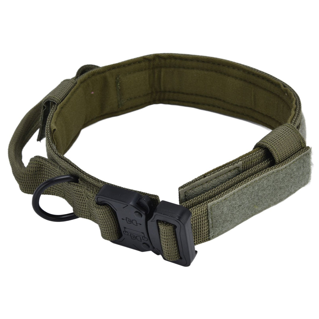Traction Dog Collar with Buckle Nylon Iron Training Hunting Collar Pet Accessory for OutdoorGreen M