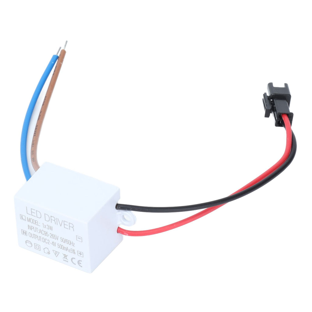 500mA 1X3W LED Driver Power Supply Driver Connector LED Lamp Transformer Input AC95‑265V Output 2‑4VDC