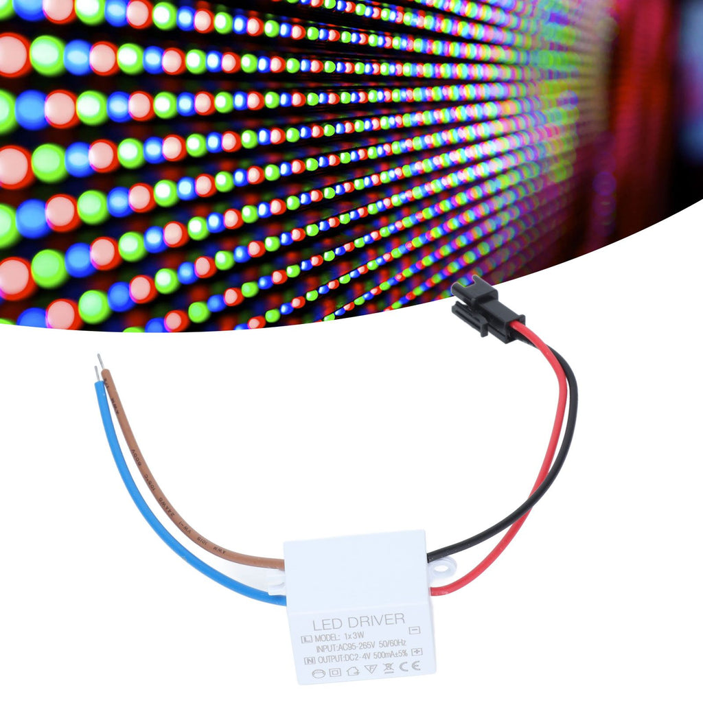 500mA 1X3W LED Driver Power Supply Driver Connector LED Lamp Transformer Input AC95‑265V Output 2‑4VDC