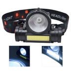 Headlamp LED COB Dual Use Adjustable USB Rechargeable Waterproof LED Headlamp for Outdoor Camping Hunting Fishing