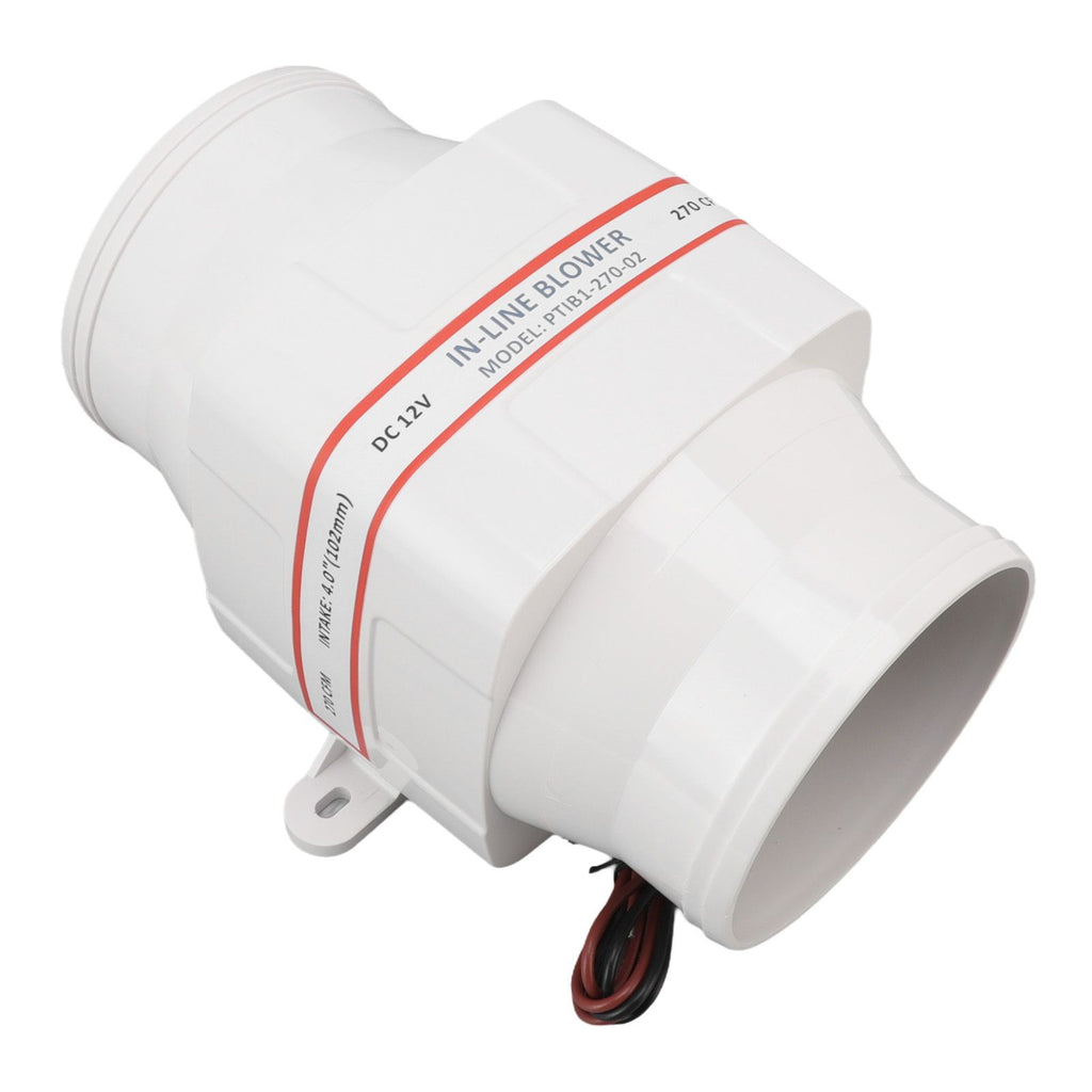 12v Electric In Line Blower ABS Shell Marine Boat in Line Bilge Air Blower Marine Cabin Engine Ventilation Blower Fan 4 Inch