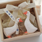 White Duck Ornaments Gypsum Lifelike Duck Figurine Decoration for Home Shooting Props