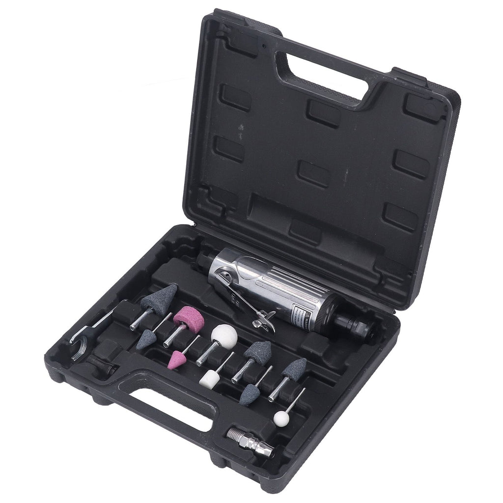1/4in Air Die Grinder Kit Portable Pneumatic Polishing Grinding Machine Straight Handle 22000RPM