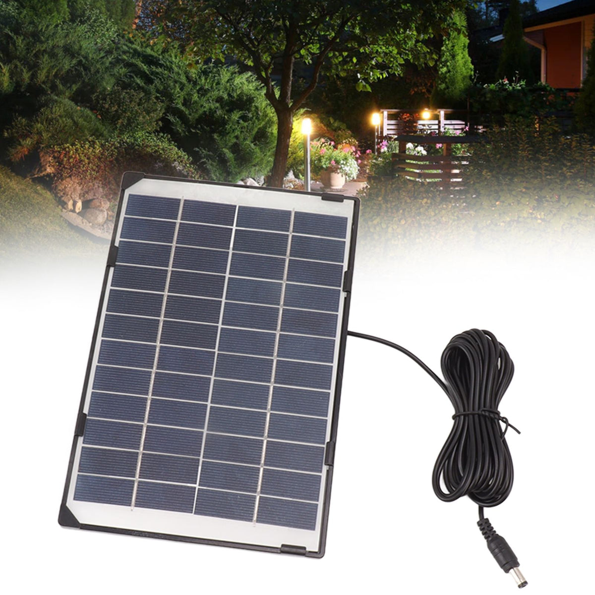 6W 12V Polycrystalline Silicon Solar Panel 6W 12V DC5521 Camera Solar Panel Outdoor Home Surveillance Lighting Charger