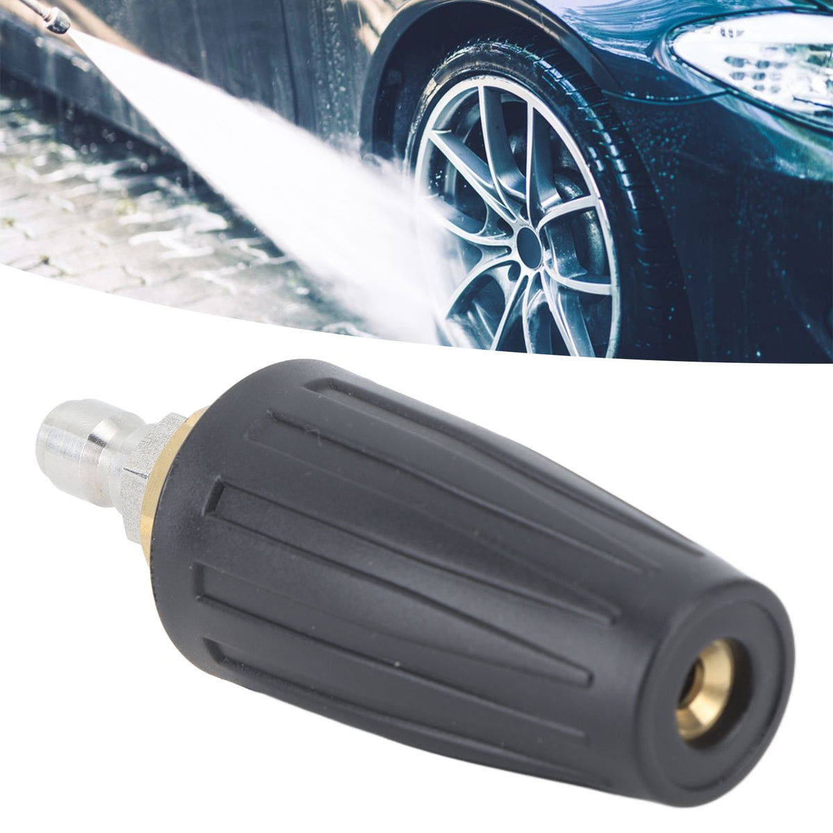 3000PSI Pressure Washer Rotating Turbo Nozzle Quick Connect 360 Degree Rotation Pressure Washer Turbo Tip 1/4in 030