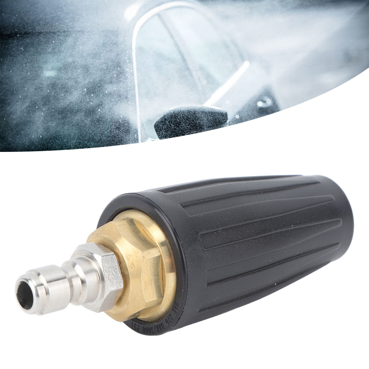 3000PSI Pressure Washer Rotating Turbo Nozzle Quick Connect 360 Degree Rotation Pressure Washer Turbo Tip 1/4in 040