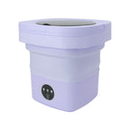 6.5L Washing Machine Folding Portable Automatic Deep Cleaning Wash and Spin Dry Washer with Water Tube 100‑240V Purple AU Plug
