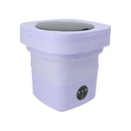 6.5L Washing Machine Folding Portable Automatic Deep Cleaning Wash and Spin Dry Washer with Water Tube 100‑240V Purple AU Plug