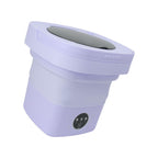 6.5L Washing Machine Folding Portable Automatic Deep Cleaning Wash and Spin Dry Washer with Water Tube 100‑240V Purple AU Plug