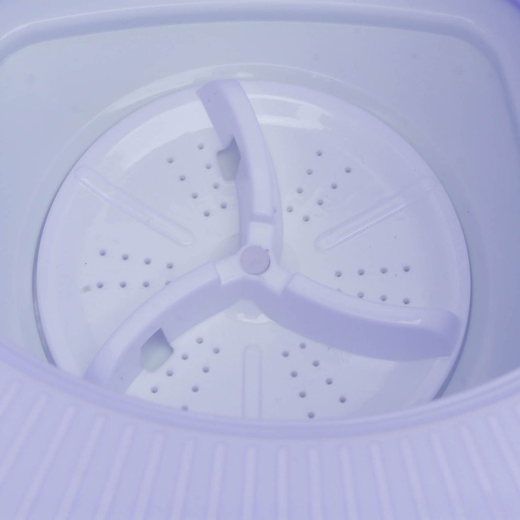 6.5L Washing Machine Folding Portable Automatic Deep Cleaning Wash and Spin Dry Washer with Water Tube 100‑240V Purple AU Plug