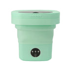 6.5L Washing Machine Folding Portable Automatic Deep Cleaning Wash and Spin Dry Washer with Water Tube 100‑240V Green AU Plug