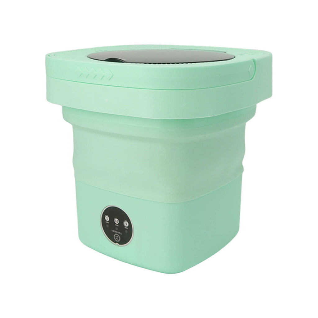 6.5L Washing Machine Folding Portable Automatic Deep Cleaning Wash and Spin Dry Washer with Water Tube 100‑240V Green AU Plug