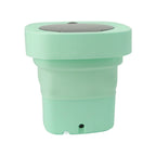 6.5L Washing Machine Folding Portable Automatic Deep Cleaning Wash and Spin Dry Washer with Water Tube 100‑240V Green AU Plug