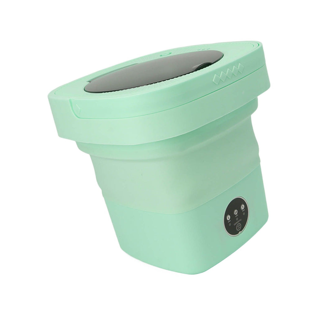6.5L Washing Machine Folding Portable Automatic Deep Cleaning Wash and Spin Dry Washer with Water Tube 100‑240V Green AU Plug
