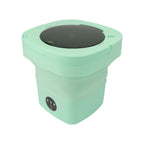 6.5L Washing Machine Folding Portable Automatic Deep Cleaning Wash and Spin Dry Washer with Water Tube 100‑240V Green AU Plug
