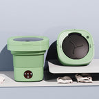 6.5L Washing Machine Folding Portable Automatic Deep Cleaning Wash and Spin Dry Washer with Water Tube 100‑240V Green AU Plug