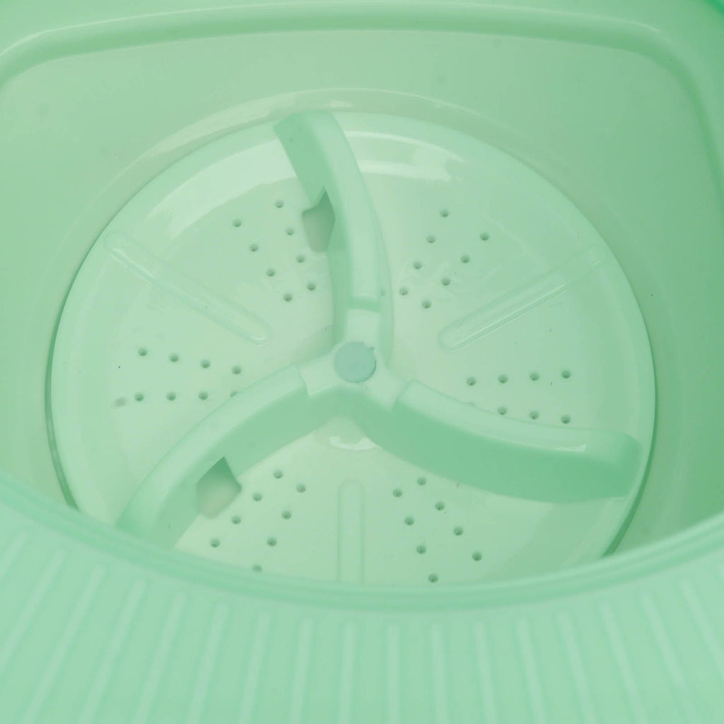 6.5L Washing Machine Folding Portable Automatic Deep Cleaning Wash and Spin Dry Washer with Water Tube 100‑240V Green AU Plug