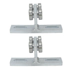 2Pcs Wheel Trolley T Shape Welded Roller Trolley Stable Bearing Track Roller Wheels for Track Electric Lift