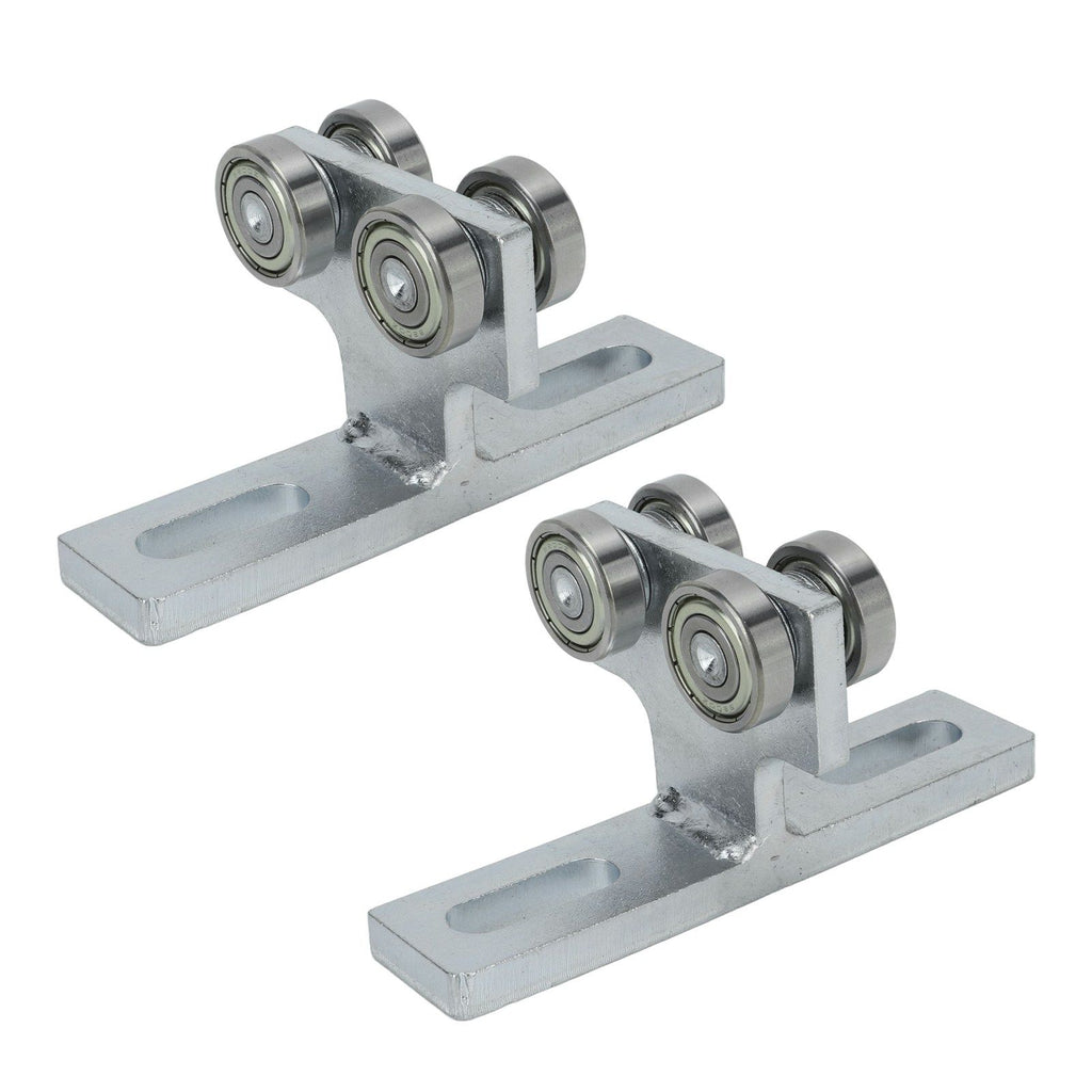 2Pcs Wheel Trolley T Shape Welded Roller Trolley Stable Bearing Track Roller Wheels for Track Electric Lift