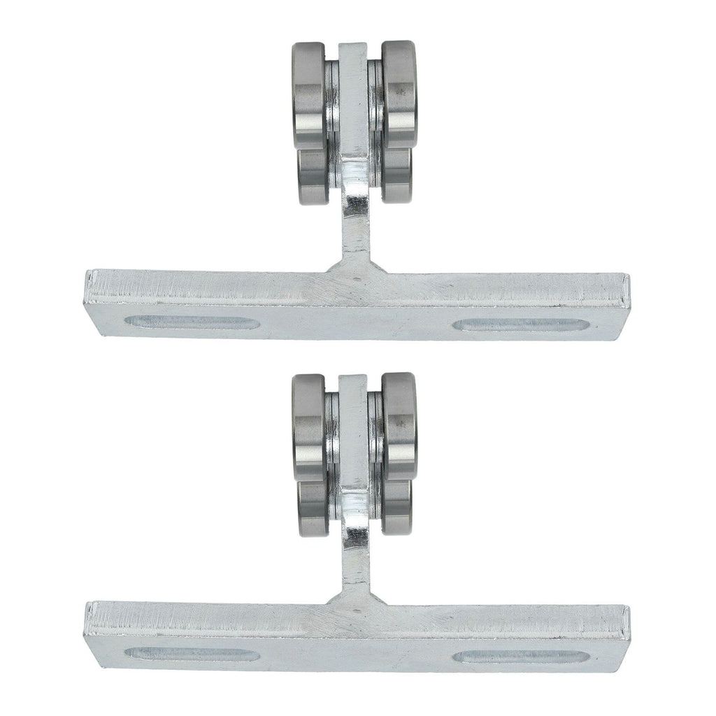 2Pcs Wheel Trolley T Shape Welded Roller Trolley Stable Bearing Track Roller Wheels for Track Electric Lift