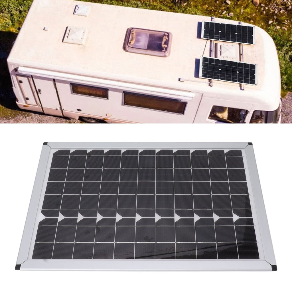 100W 18V Solar Panel Battery Charger Kit Monocrystalline Silicon Solar Panel with Dual USB Controller for Car RV Marine Boat