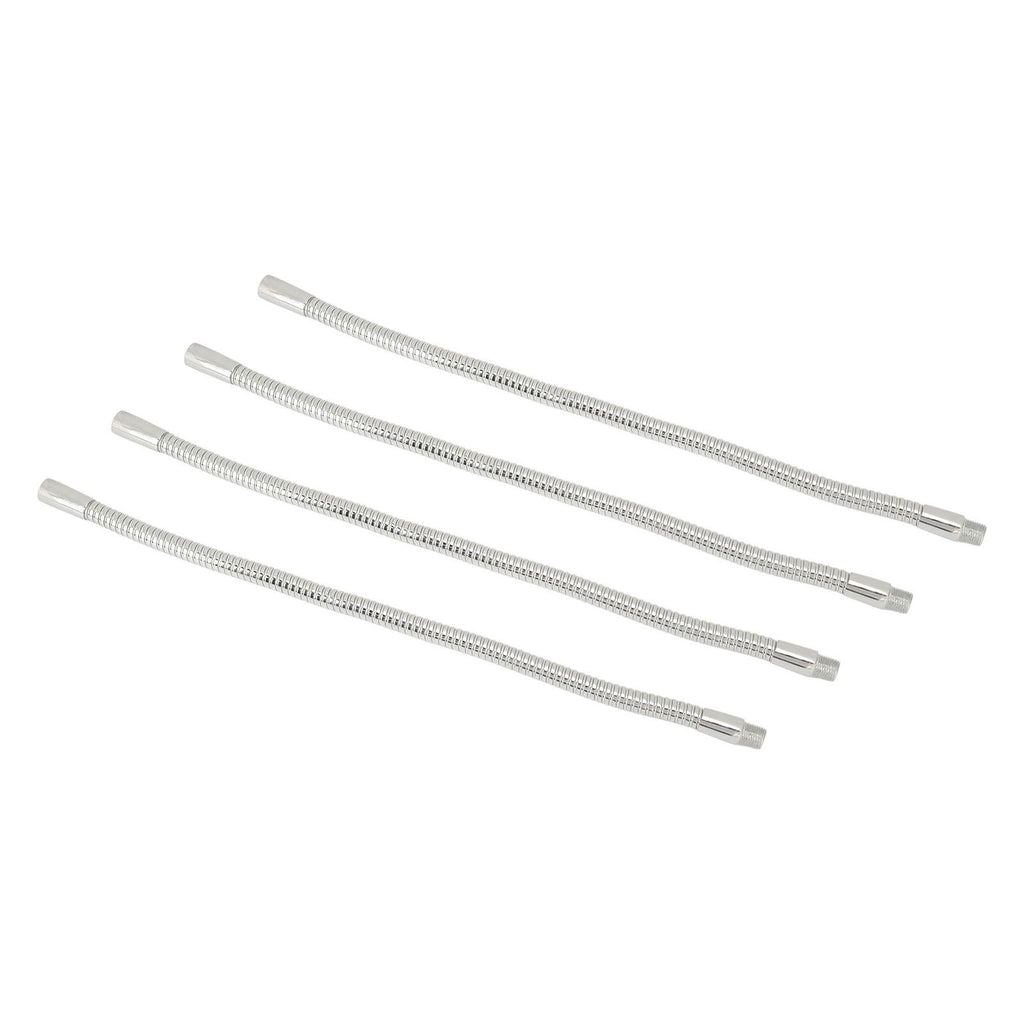 4 Pcs LED Gooseneck Lamp Hose Table Lamp Lights Accessories LED Hose Metal Pipe Chrome 35cm