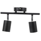 LED Track Light Kit 2 Heads 10.8in Track 90 Degrees Rotatable 2 Light Track Lighting Kit for GU10 Bulb Ceiling