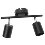 LED Track Light Kit 2 Heads 10.8in Track 90 Degrees Rotatable 2 Light Track Lighting Kit for GU10 Bulb Ceiling