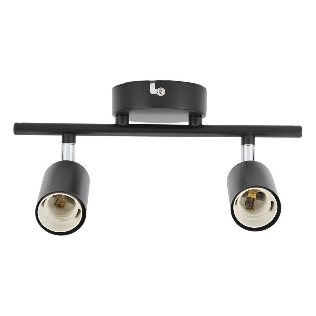 Flush Mount Ceiling Track Light Holder 2 Light Rotating Adjustable Lampholder for E27 Bulb LED Bulbs