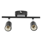 Flush Mount Ceiling Track Light Holder 2 Light Rotating Adjustable Lampholder for E27 Bulb LED Bulbs