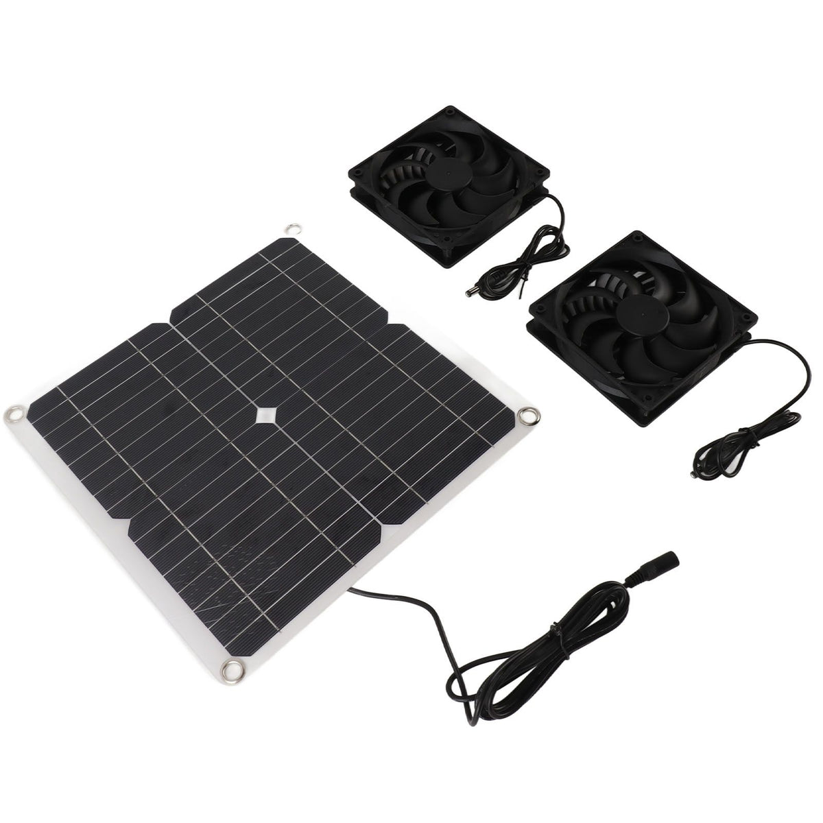 12W 12V Solar Panel Powered Fan Efficient Energy Conversion Solar Panel Dual Fan Kit