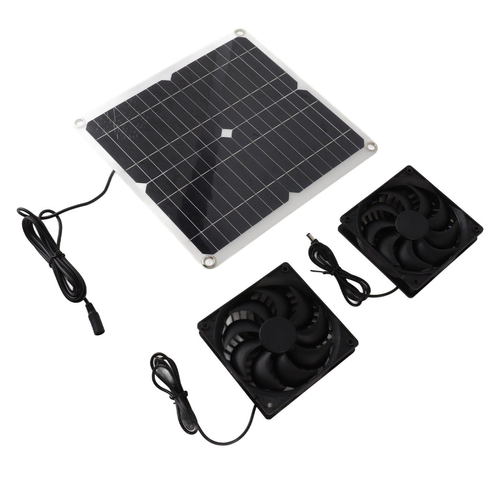 12W 12V Solar Panel Powered Fan Efficient Energy Conversion Solar Panel Dual Fan Kit