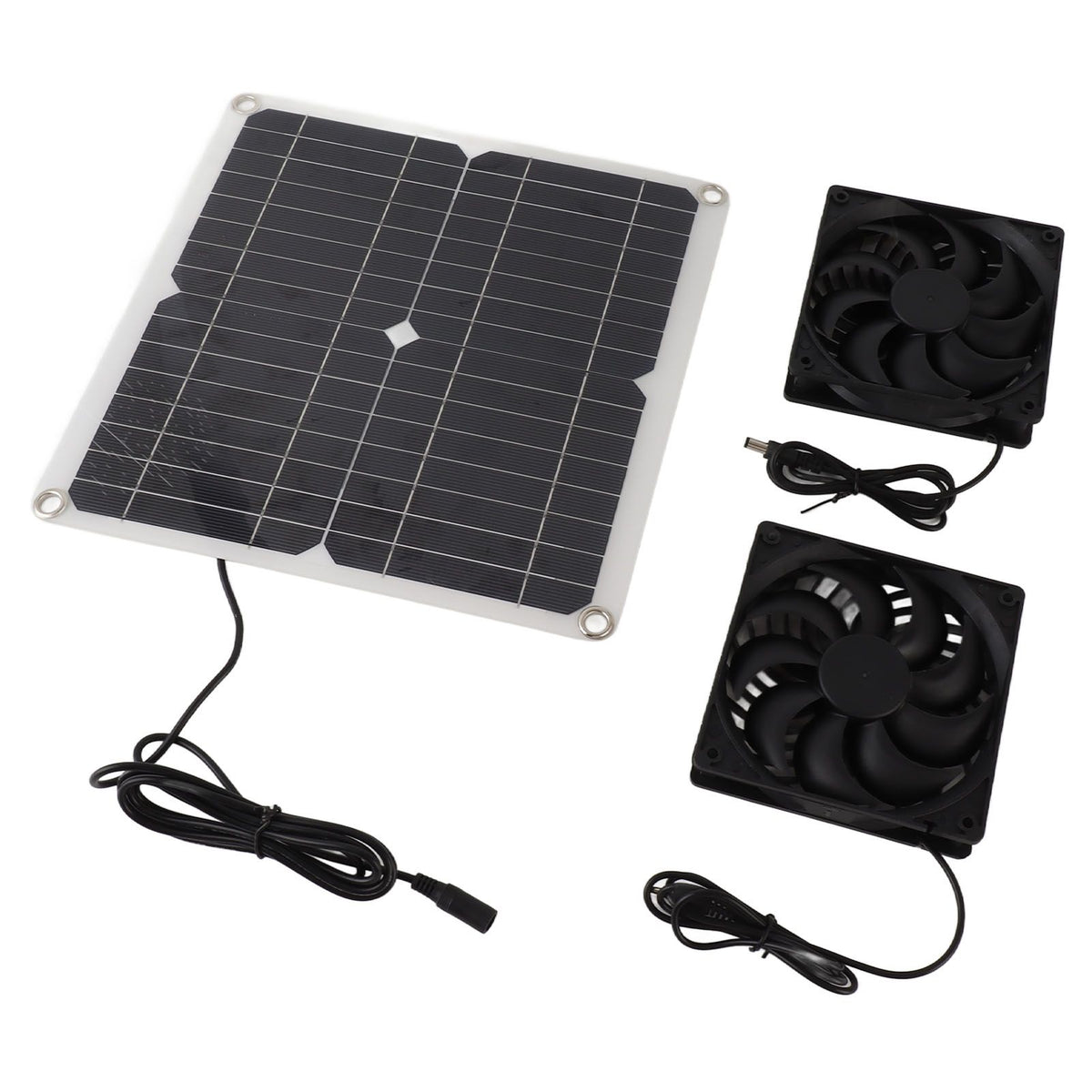 12W 12V Solar Panel Powered Fan Efficient Energy Conversion Solar Panel Dual Fan Kit
