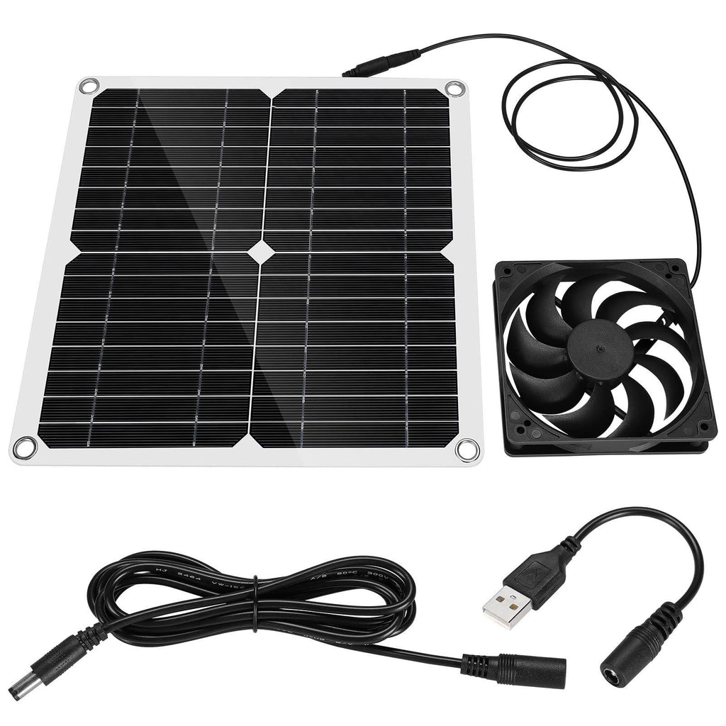 12W 12V Solar Panel Powered Fan Efficient Energy Conversion Solar Panel Dual Fan Kit