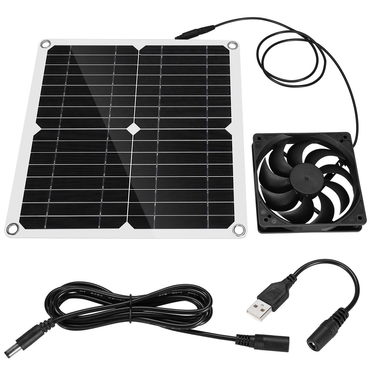 12W 12V Solar Panel Powered Fan Efficient Energy Conversion Solar Panel Dual Fan Kit
