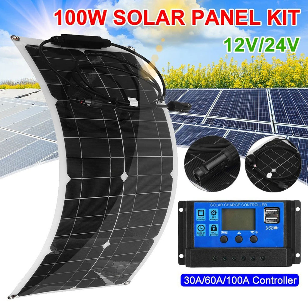 100W 100 Watt Portable Solar Panel Flexible Outdoor RV Boat Solar Panel Power Supply