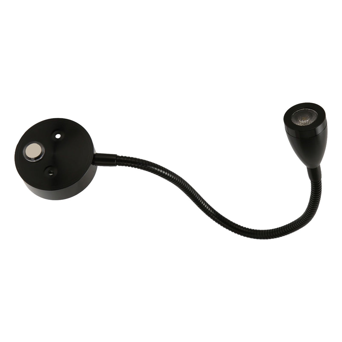 LED Wall Mounted Reading Light Touch Control 3 Color Temperature Dimmable Bedside Reading Lamp with Gooseneck Hose for RV Boat Motorhome DC 12 to 24V Black