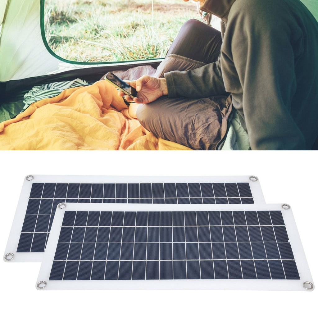 2x10W Solar Panels Kit with 30A Controller Photovoltaic Module USB 5V for RV Boat Emergency Charging