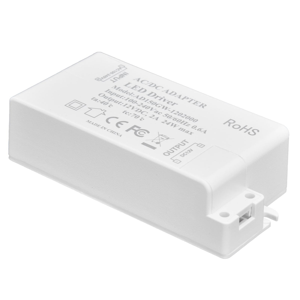 DC12V 24W 2A LED Driver Constant Voltage Multifunctional DIY LED Light Transformer AC 100‑240V